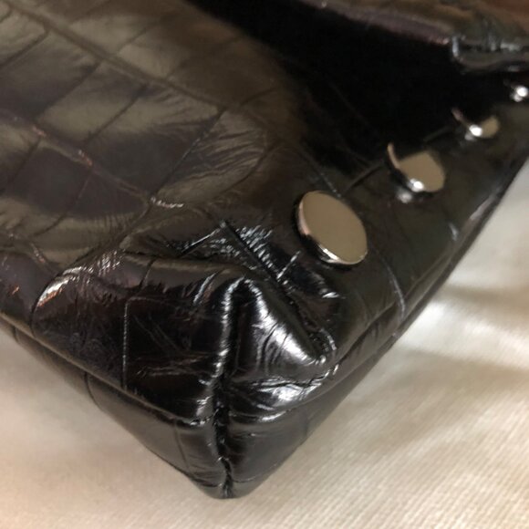 **SOLD**HAMMITT Handbag VIP Medium Black Croc Diamond Studded Crossbody Clutch - Picture 10 of 14